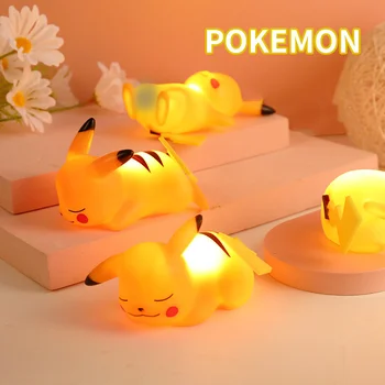Pokemon Drăguț Pikachu Creator de Desene animate de Animale Pepinieră Lampa de pe Noptiera pentru Dormitor Copii Ornament Luminos Copii Jucarii Cadou de Ziua de nastere