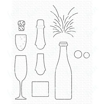 Pop Șampanie Tăiere a Metalelor, Matrițe, pentru Diy Face Scrapbooking Album Foto Carte de Hârtie în Relief format Folder Mucegai