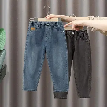 Populare Toate-meci de Noi pentru Copii Imbracaminte de Vara Lazy Fermoar talie mijlocie Ins Blugi Nouă-punct de Pantaloni pentru Bărbați Simplu Trend