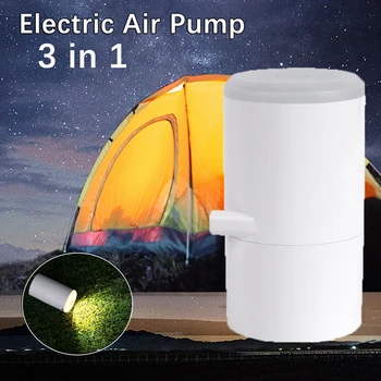 Portabil în aer liber, Mini Electric Pompa de Aer Inel de Înot Pat Aer Pneumatic de Lumină LED Sac de Depozitare de Aspirație Pompa de Aer cu 3 Duze