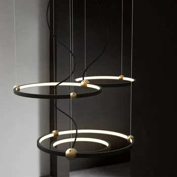 Postmodern Designer Rotunde Ring Star Trupa LED Lumini Pandantiv de Iluminat Nordic Loft Restaurantul Art Deco Pandantiv Lampă de Corpuri de iluminat