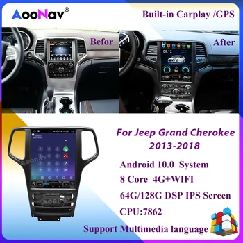 radio auto pentru jeep grand cherokee 2012 2013 2014 2015 2016 2017-2020 android auto video player navigatie gps ecran vertical