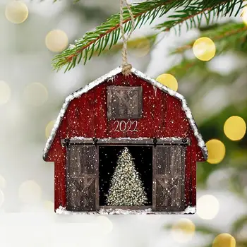 Rafinat Crăciun Agățat Pandantive În Formă De Casă Roșu Piață De Crăciun Ornamente De Cadou Cadou Pentru Consumabile Partid 2022