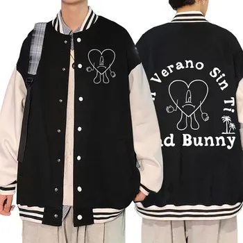 Rapper-ul Bad Bunny ONU VERANO SIN TI Uniforma de Baseball Bărbați Femei Supradimensionat Jachete Bombardier Streetwear Cardigan Casual de Îmbrăcăminte Paltoane
