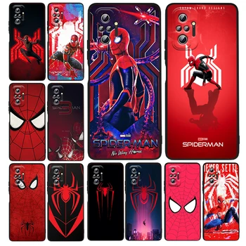 Rece Marvel Spiderman Logo Telefon Caz Pentru Xiaomi Redmi Notă 11E 11 11 11T 10 10 9 9 T 9 8 8T Pro Plus 5G Negru husă Moale