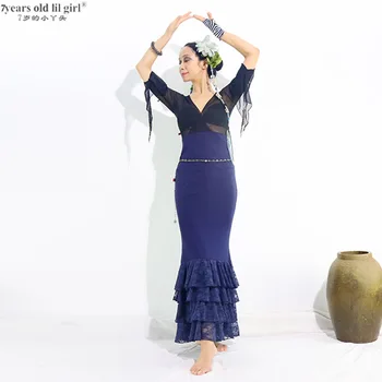 Rochia Flamenco Practică Multistrat Dans spaniol WearWomenFishtail Fusta ENN01