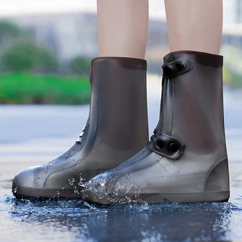 Roz PVC Ploaie Pantofi Acoperă Bărbați Femei Încălțăminte de Protecție de Înaltă Top Alb Pantof Acoperă Reutilizabile Femei Rezistent la Apă Pantof Jos Capacul