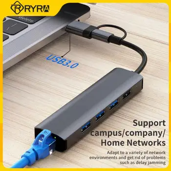 RYRA de Mare Viteză 5 In1 HUB USB 2.0 Adaptor Expander Multi USB Splitter mai Multe Extender USB-C 1000Mbps Cablu Pentru PC, Laptop