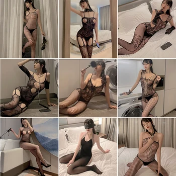 Sexy Fishnet Jucării Pentru Bărbați Pornografie Fetish Ciorapi Transparente Organismului filme Porno 18 Femei Costum de Latex Ropa Nud Fete Lenjerie