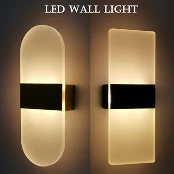 Simplu Pătrat Rotund LED Lampă de Perete AC110V 220V Iluminat Interior Dormitor Lampă de Noptieră Balcon Culoar Culoar de Lumină