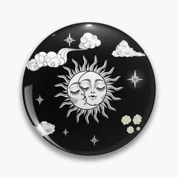Soarele Și Luna Cerești Artă Modernă Moale Butonul Pin Pălărie De Creatie Bijuterii De Desene Animate Moda Iubitul Cadou Brosa Insigna Metal Decor Drăguț