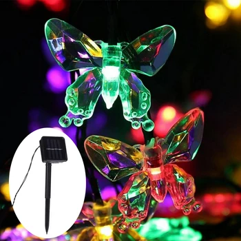 Solar LED String Fluture Lampa cu Lumini de Basm Sclipire Ghirlanda Impermeabil în aer liber Lumini Solare Șir de Partid Grădină cu Gazon, cu Arbore de Decor