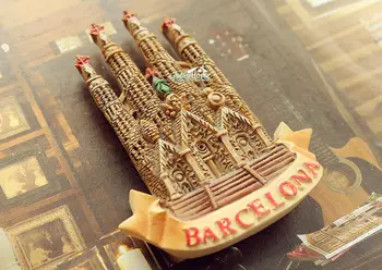 Spania Barcelona Sagrada Familia Călătorie Turistică de Suveniruri 3D Rășină Decorative Frigider Magnet de Frigider Autocolant Decor Acasă
