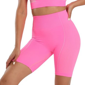 Sportive pentru femei de Moda Slim Fitness Yoga Pantaloni Scurți Roz Dimensiune S
