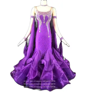 Standardul internațional de Bal dans sportiv, rochie Dans de Competitie noua Rochie de Bal Standard de culoare violet