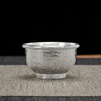 Sterling De Argint Ceașcă De Ceai 999 Manual Cu Ciocanul De Uz Casnic Ceremonia Ceaiului Chineză Kung Fu Argint Vin Mică Ceașcă De Ceai