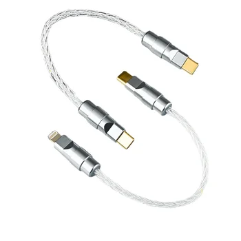 Sterling Silver Lightning De Tip C Cablu Audio pentru Căști Otg Decodor Amp Telefon Mobil