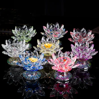 sticla de cristal material Lotus sfeșnic pentru decor Ornamente sau sfeșnic