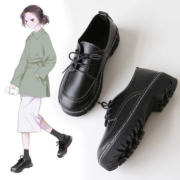 Stil britanic negru chic jk uniformă pantofi de sex feminin ins valul de sex feminin Japonez jk pantofi versiunea coreeană de primăvară plat student