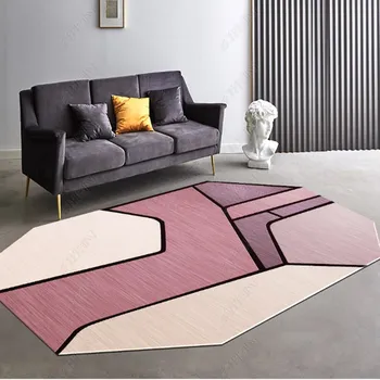 Stil Nordic 3D covor oval de personalitate simplu și modern, camera de zi canapea, masă de cafea perna dormitor noptieră covor