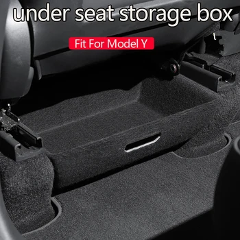 Sub Scaun Cutie de Depozitare pentru Tesla Model Y 2021 Capacitate Mare de Stocare de Caz Felted Material Sertar Suport Auto Accesorii de Interior