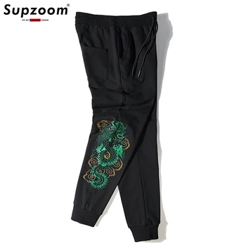 Supzoom 2022 New Sosire Stil Chinezesc Talie Elastic Toamna Liber Broderie Tendință Casual Doi Barbati Din Bumbac Pantaloni De Trening