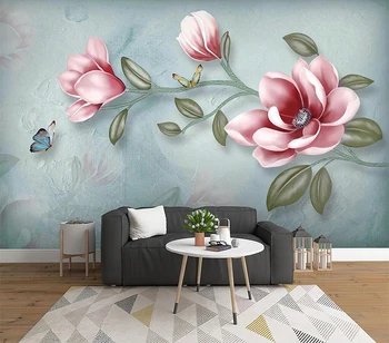 Tapet decorativ Simplu de mână-pictat flori de fundal pictura pe perete