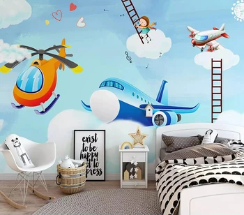 Tapet decorativ Simplu desen animat avioane de fundal de perete
