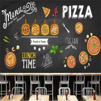 Tapet Personalizat Tablă Pizza Italiană Murală Industriale Decor Restaurant Fast-Food Snack Restaurant Peretele Din Fundal