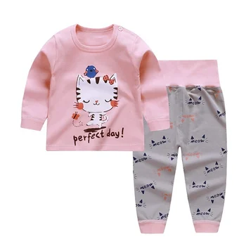 Timp 2023 Copii Nou Baieti Maneca Desene animate T Shirt Infant Toamna Iarna Pantaloni de Sus 2 Bucata Set pijamale, haine de copii haine de fata