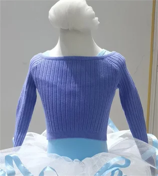Toamna Iarna De Top Pentru Copii De Calitate De Formare Balet Costume De Dans De Performanță Haine Cu Maneci Lungi Dans Pulover Tricotate