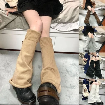Toamna Iarna Încălzit de Picior Cizme Tricotate Capac Solid de Culoare Uniformă Șosete Groase Elastic Morman de Șosete Liber Mediu Tub 2022 Noi