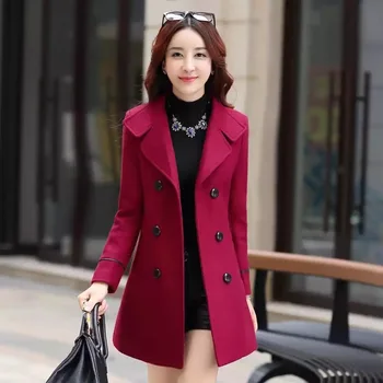 Toamna și Iarna Lână Sacou Femei de Îmbrăcăminte Lungime Medie de Lână Coats Slim Sălbatice Elegant de sex Feminin coreeană Îmbrăcăminte exterioară 3XL