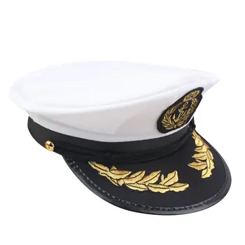 Toată vânzare 5pcs Costum de Capace de Poliție Pălărie de Performanță Uniformă Neagră Octogonal Capac de Poliție Pălărie Marina Legendă Capac Căpitanul capac