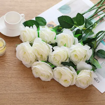 Trandafiri artificiale Long Branch Buchet de Mireasa Ziua Îndrăgostiților Acasă Decor Fals Plante DIY Cununa Consumabile Accesorii