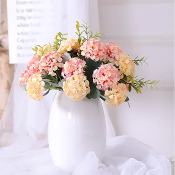 Transport Gratuit Hortensie Buchet De Flori Artificiale Vaze Nunta Mireasa Mana Simulat Floare Trandafir Domnisoarele De Onoare Mână De Flori