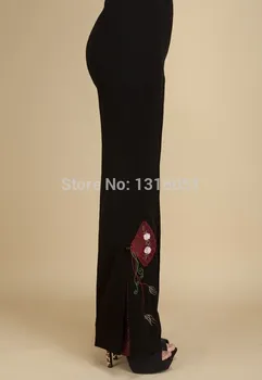 Transport Gratuit!!! Tradiția chineză Stil de Femei Broda Flori de Semnalizare Pantaloni Pantaloni M,L,XL,XXL,3XL,4XL