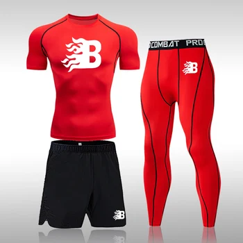 Tricou De Alergat Sport Shirt Pentru Bărbați Respirabil Formare Sport Uscare Rapida Elastica De Exercitii De Fitness, Sală De Sport Cu Maneci Scurte Jogging Jambiere