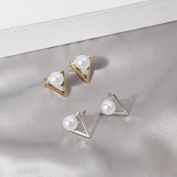 Triunghi Pearl Cercei De Aur/Argint De Culoare Farmec Bijuterii Accesorii De Moda