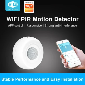 Tuya WiFi Senzor de Miscare PIR Wireless cu Detector de Securitate de Alarmă Antifurt Senzor la Distanță în timp Real de Monitorizare a Lucra Cu Viață Inteligentă APP