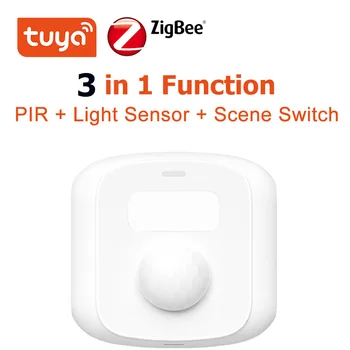 Tuya WiFi, Zigbee Umane Detector de Mișcare cu Infraroșii 3 în 1 Funcție de PIR+ Senzor de Lumina + Scena Comutator de Înaltă Precizie Ultra Redus de Energie