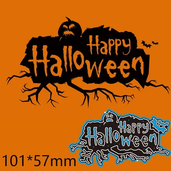 Tăiere de Metal Moare Scrisoare Halloween Fericit Nou Album de hârtie decor șablon Embosare DIY Carte de Hârtie Ambarcațiuni 101*57mm