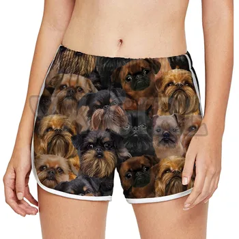 Veți obține o mulțime de Griffon Bruxellois Femei shorts3D Peste Tot Imprimate pantaloni Scurți Uscare Rapidă pantaloni Scurți de Plajă de Vară, Plajă, Înot Trunchiuri