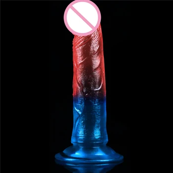Vibrator realist Mozaic de culori Jelly penis Cu ventuza anal dildo pentru femei Vaginul, punctul g Masturbator iubitorii de jucarii sexuale 18+
