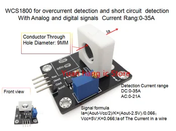 WCS1800 pentru detectare de supracurent și scurtcircuit detectarea Cu Analogice și semnale digitale Actuale Sunat:0-35A 0.066 V/1A