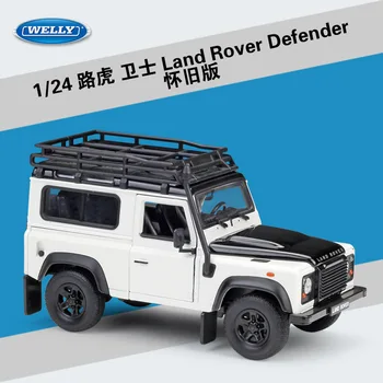 Welly 1:24 Land Rover Defender alb aliaj model de masina Diecasts & Vehicule de Jucărie Colecta cadouri Non-telecomanda tip de transport de jucărie