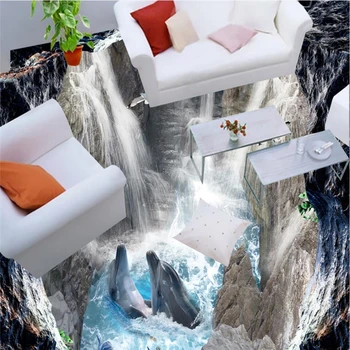 wellyu 3D stâncă vale cascada mare, baie pasarelă de podea 3D personalizat mare frescă din pvc impermeabil gros portabil