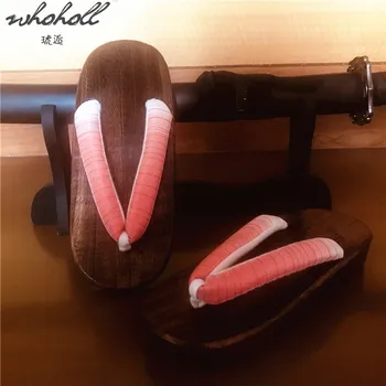 WHOHOLL Vara Slide-uri de Femei Papuci de casă Japoneză Geta Lemn Saboți Pentru Kimono Flip-flops Pentru Femei Copii Geta Costume Cosplay Pantofi