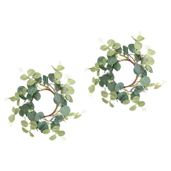 Wreatheucalyptus Inele De Coroane De Flori Inel Inch Titularul Mini Paști Artificiale Frunze De Primăvară Ușa Verdeață Smallgreen Pilon Fata