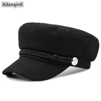 XdanqinX Adult Bărbați Capac Plat Armată Militar Pălărie Multicolor Branduri de Moda pentru Femei Sapca Snapback Capace de Toamna Iarna Cald Marina Pălării